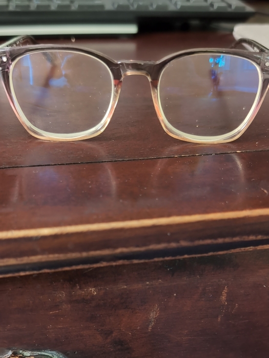Life Is Good Accessories - Life Is Good Translucent Clear to Light Brown Ombre Square Glasses, +1.75
